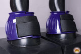 Hilason PVC Ribbed Double Hook and Loop Bell Boots Purple