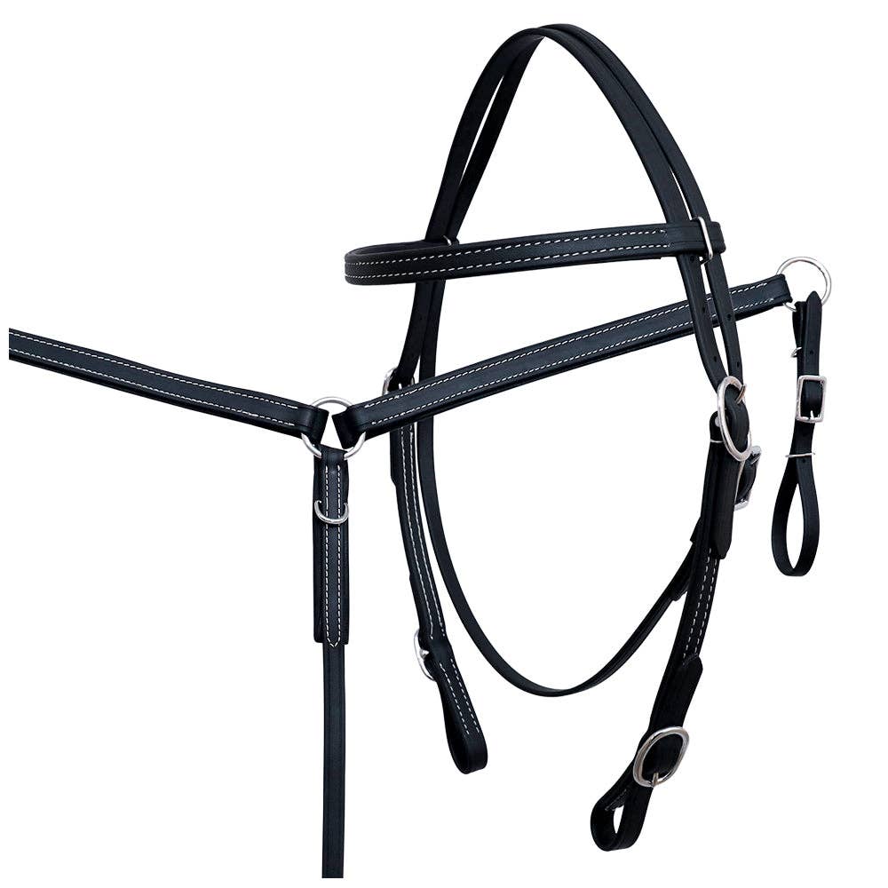 HILASON  Biothane Leather Headstall Breast Collar Rein