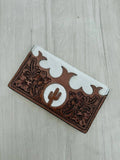 Tooled Cowhide Wallet - Samantha