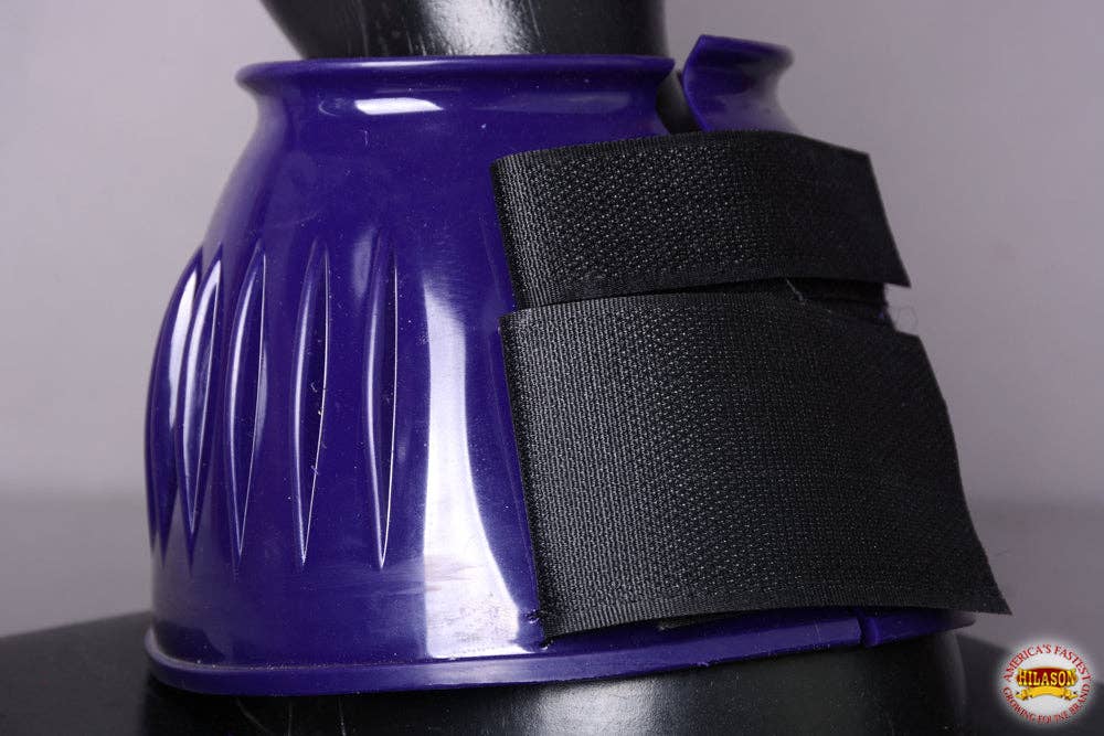 Hilason PVC Ribbed Double Hook and Loop Bell Boots Purple