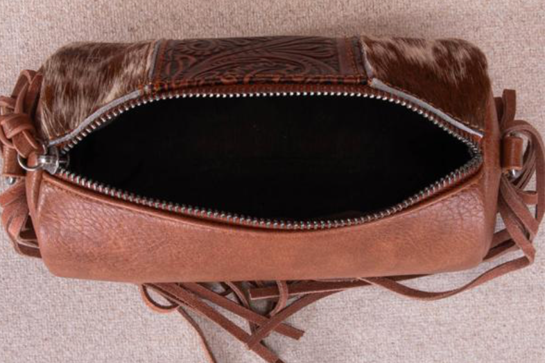 Trinity Ranch Cow Barrel Crossbody