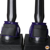 Hilason PVC Ribbed Double Hook and Loop Bell Boots Purple